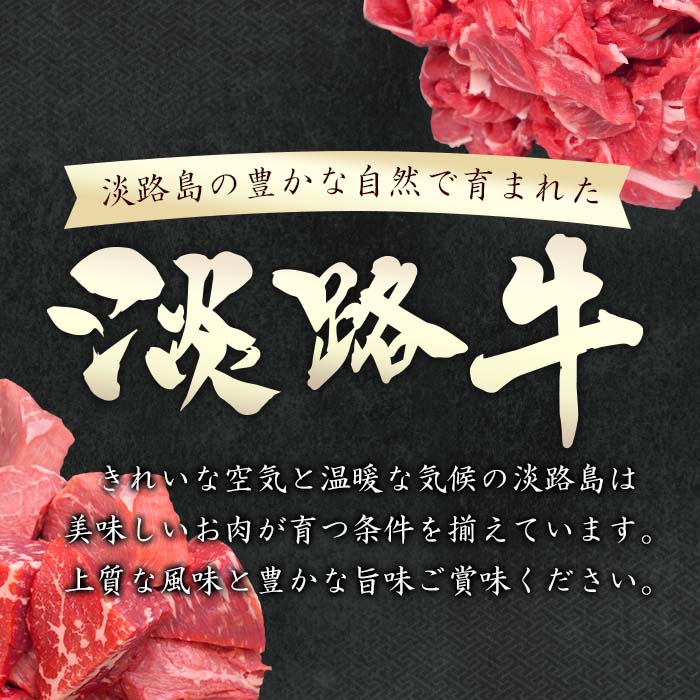 【ふるさと納税】淡路牛 煮込み専用角切り肉 1kg（250g×4PC）　小分け 冷凍 国産牛 牛肉 カレー シチュー f282260-awaji-10001304 兵庫県淡路市 サンプル画像2