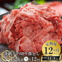 【ふるさと納税】【12ヶ月コース】淡路牛切り落とし1.2Kg