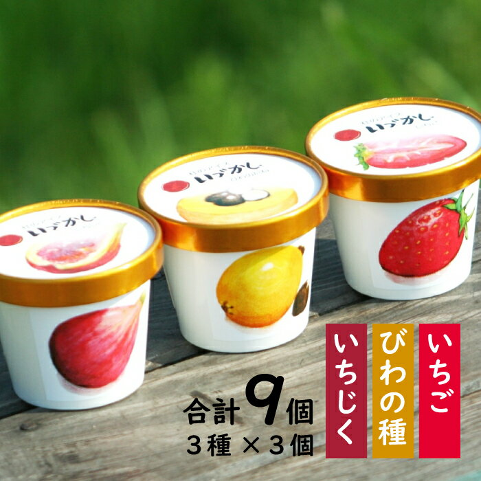 杜のアイスクリーム「いづかし」 びわの種・いちじく・いちご
