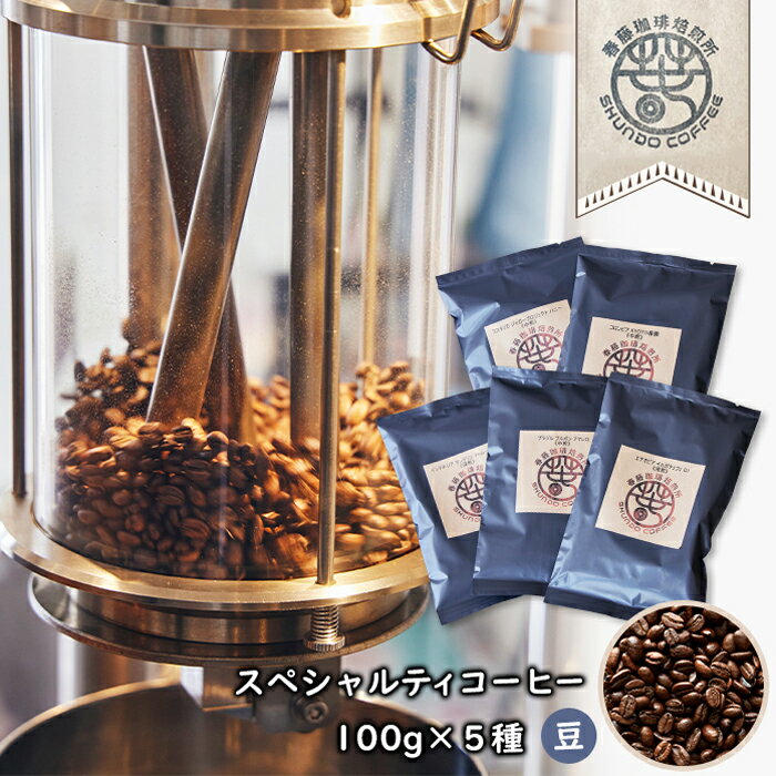 スペシャルティコーヒー(豆) 100g×5種　浅煎り×1/中煎り×3/深煎り×1