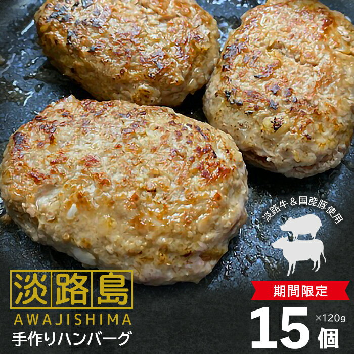 【ふるさと納税】淡路市ありがとうキャンペーン！淡路島手作りハンバーグ15個のサムネイル