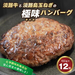 【ふるさと納税】淡路島 極味ハンバーグ 150g×12個 【淡路島玉ねぎと淡路牛】 牛肉100% 国産 化学調味料無添加 人気 冷凍
