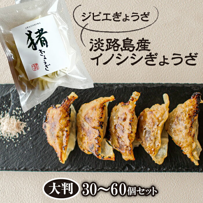 【ふるさと納税】【ジビエぎょうざ】淡路島産イノシシぎょうざ大判30個・60個セット 餃子 国産 冷凍