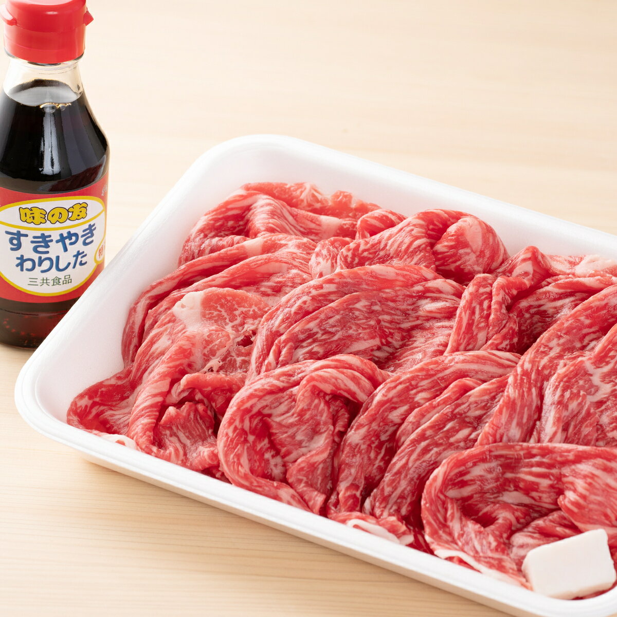 F2 宍粟牛 ももスライス 300g と すき焼き わりしたのセット 黒毛和牛 国産 3年肥育 牛肉 御中元 贈り物 BBQ キャンプ ご褒美