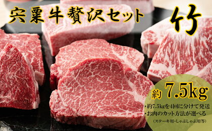 F11　宍粟牛　贅沢セット　【竹　7.5Kg】　ステーキ　しゃぶしゃぶ　すき焼き　ロース　　定期発送　冷蔵発送　宍粟牛　国産和牛　黒毛和牛　国産　3年肥育　牛肉　御中元　贈り物　BBQ　キャンプ　ご褒美