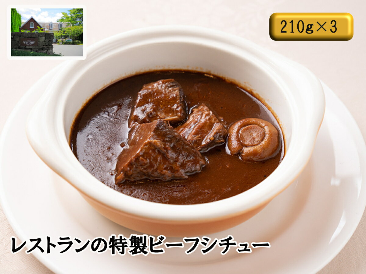 【ふるさと納税】J14　レストランの特製ビーフシチュー　【肉　牛肉　ビーフ　レストラン　デミグラスソース　ワイン　トマト　惣菜】