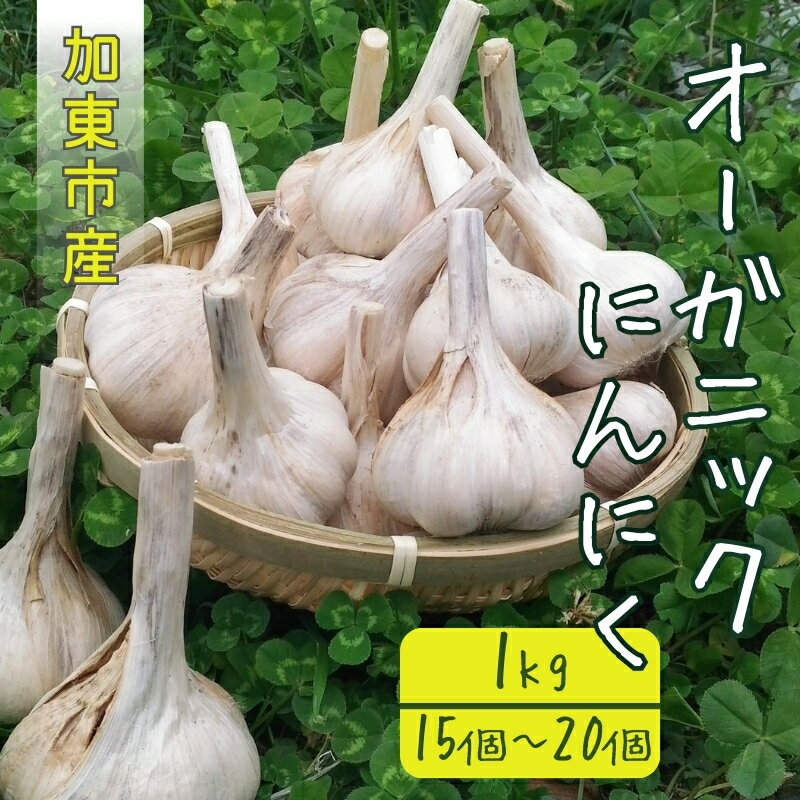 楽天兵庫県加東市【ふるさと納税】加東市産　オーガニックにんにく　1kg（15～20個）　【野菜・根菜・ニンニク】　お届け：2024年7月上旬～2024年9月下旬