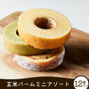 【ふるさと納税】玄米バームミニアソート 12個入り　【 お菓子 スイーツ 焼き菓子 おやつ バウムクーヘン ミニサイズ 3種類セット 詰め合わせ セット 】