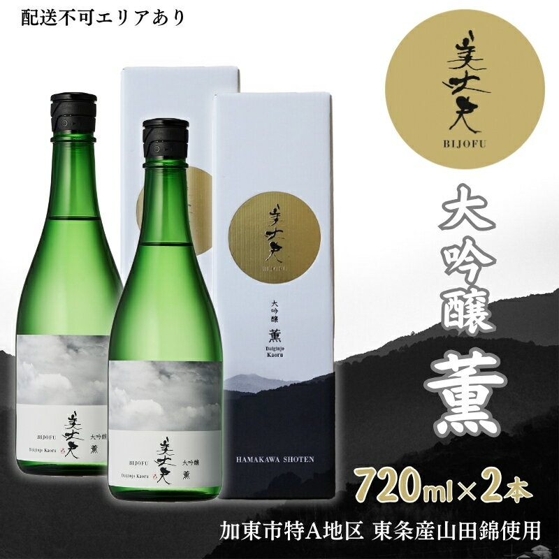 【ふるさと納税】美丈夫 大吟醸 薫 720ml×2本 加東市特A地区 東条産山田錦使用 化粧箱入[ フロンティア東条 濱川商店 日本酒 酒 お酒 贈答品 ]　【お酒・日本酒・大吟醸酒】