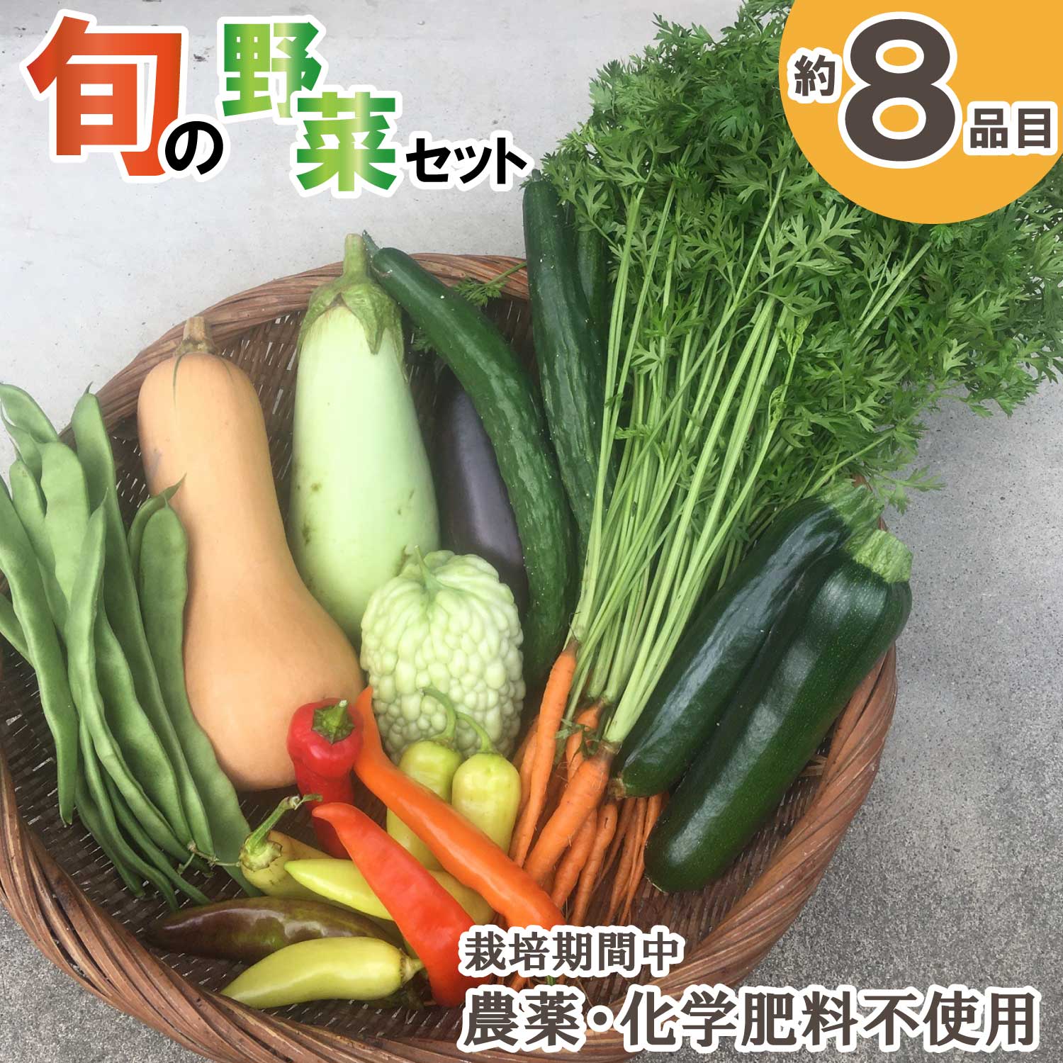 農場なつめやし 旬の野菜セット(栽培期間中、農薬・化学肥料不使用)[814]