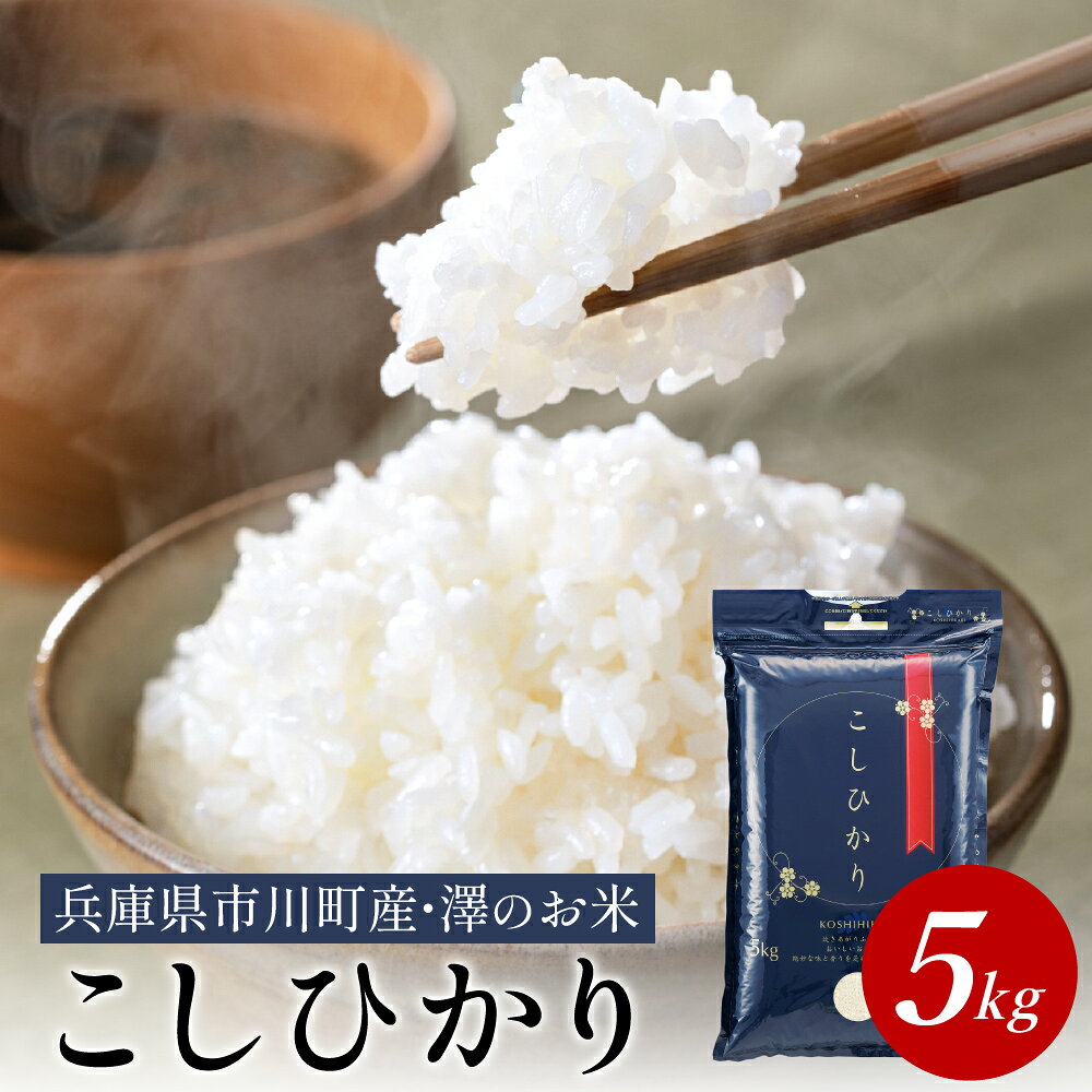 新米 令和6年産 市川町産 コシヒカリ（NICOMARU農場）精米5kg / コシヒカリ 精米 お米 ご飯 ごはん 市川町 澤地区 009NM01N.