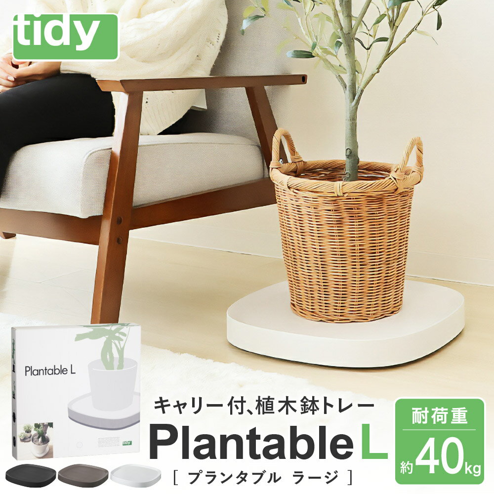 tidy ティディ Plantable L(キャスター付植木鉢トレイ) / Lサイズ 台 観葉植物 トレイ プランター 受け皿 受皿 鉢皿 らくらく移動 可動式 軽量 ガーデニング リビング オフィス 玄関 掃除用品 掃除 お掃除 日用品 インテリア 雑貨 おしゃれ 015EB11N.