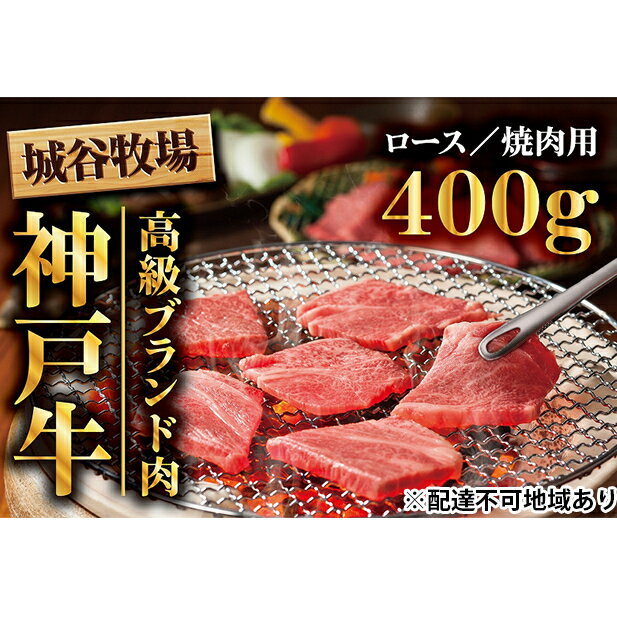 神戸牛 【ふるさと納税】城谷牧場の神戸牛　ロース焼肉用400g　【お肉・牛肉・ロース・焼肉・バーベキュー・神戸牛】