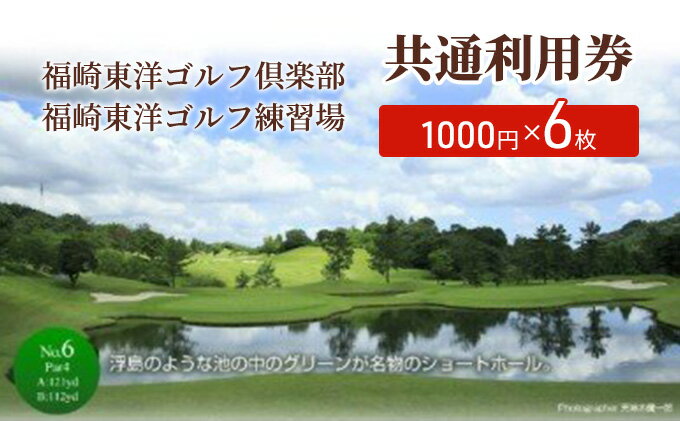 【ふるさと納税】福崎東洋ゴルフ倶楽部・福崎東洋ゴルフ練習場 共通利用券 1000円×6枚　【 スポーツ 趣味 練習 大人 社会人 チケット ゴルフ練習場利用券 体験型 】