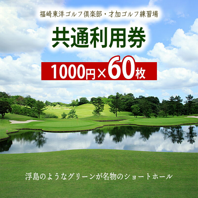 【ふるさと納税】福崎東洋ゴルフ倶楽部・福崎東洋ゴルフ練習場 共通利用券 1000円×60枚　 スポーツ 趣味 練習 大人 社会人 チケット ゴルフ練習場利用券 体験型
