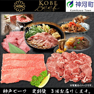 【ふるさと納税】【発送月固定定期便】兵庫県の厳しい基準をクリアした「神戸ビーフ」を少しずつ小分けにしてお届け!全3回【配送不可地域：離島】【4003317】 f284467-kamikawa-10000479 兵庫県神河町 サンプル画像2