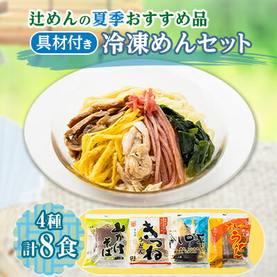 辻めんの夏季おすすめ品詰合せ 具材付き冷凍めんセット[配送不可地域:離島]