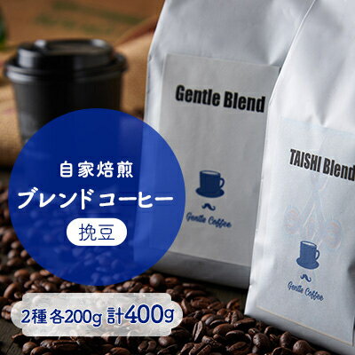 [自家焙煎コーヒー]Gentle Blend、TAISHI Blendセット(挽豆)