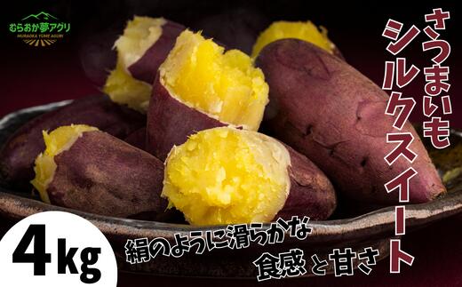 【ふるさと納税】【先行予約】【さつまいも シルクスィート 4kg】10月から12月にかけて発送予定 農薬不使用 サツマイモ イモ いも ホクホク ねっとり 絹のように滑らか食感 兵庫県 香美町 村岡 むらおか夢アグリ 41-25