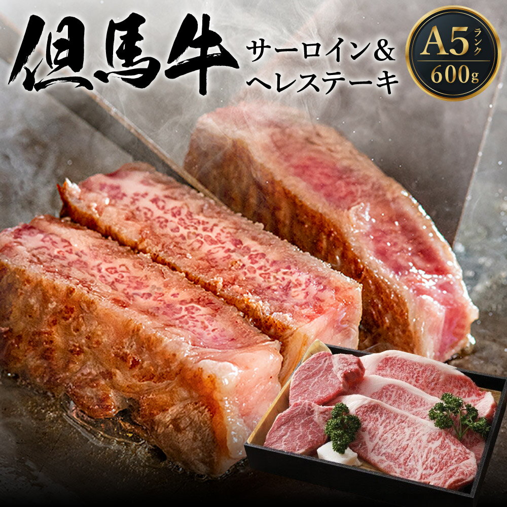 但馬牛 【ふるさと納税】A5ランク 肥育 但馬牛 サーロインステーキ 300g ヒレステーキ 300g 計600g 送料無料 牛肉 食べ比べ 黒毛和牛 フィレ ヘレ 経産牛 焼肉 霜降り 肉 ステーキ肉 国産牛 BBQ ヒレ ステーキ 内祝い 国産牛 お中元 兵庫県 冷凍 02-10