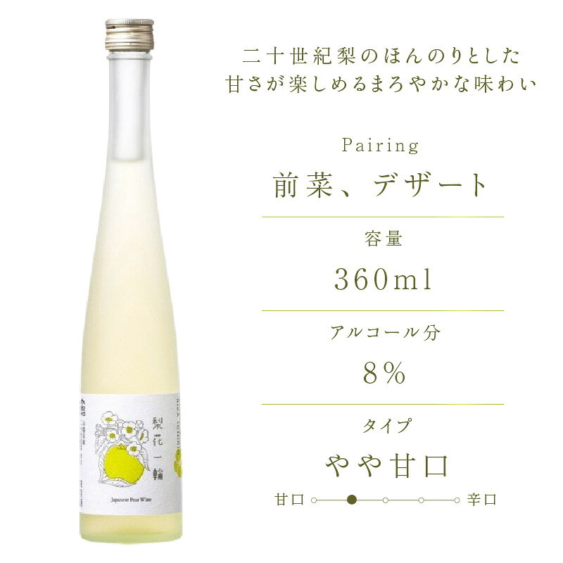 【ふるさと納税】梨のワインセット 《梨花一輪 ・ 梨のスパ－クリングワイン 》【各 360ml×1本 計2本】二十世紀梨を使ったワイン 和梨ワイン セット スパークリング ワイン 甘口 飲み比べ お酒 洋酒 香美町 贈り物 酒 おしゃれなワイン 兵庫県 香美町 16-24 送料無料