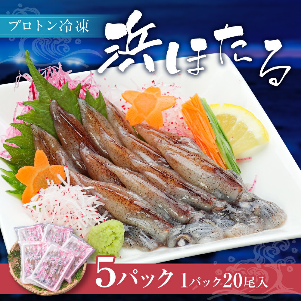 【ふるさと納税】プロトン凍結浜ほたる5P入 プロトン凍結 ほたるいか ホタルイカ いか イカ 生ほたるいか お刺身 刺し身 釜揚げ しゃぶしゃぶ 20尾入り 5パック 100尾 海鮮 魚介 新鮮 お取り寄せ 冷凍 兵庫県 新温泉町 送料無料