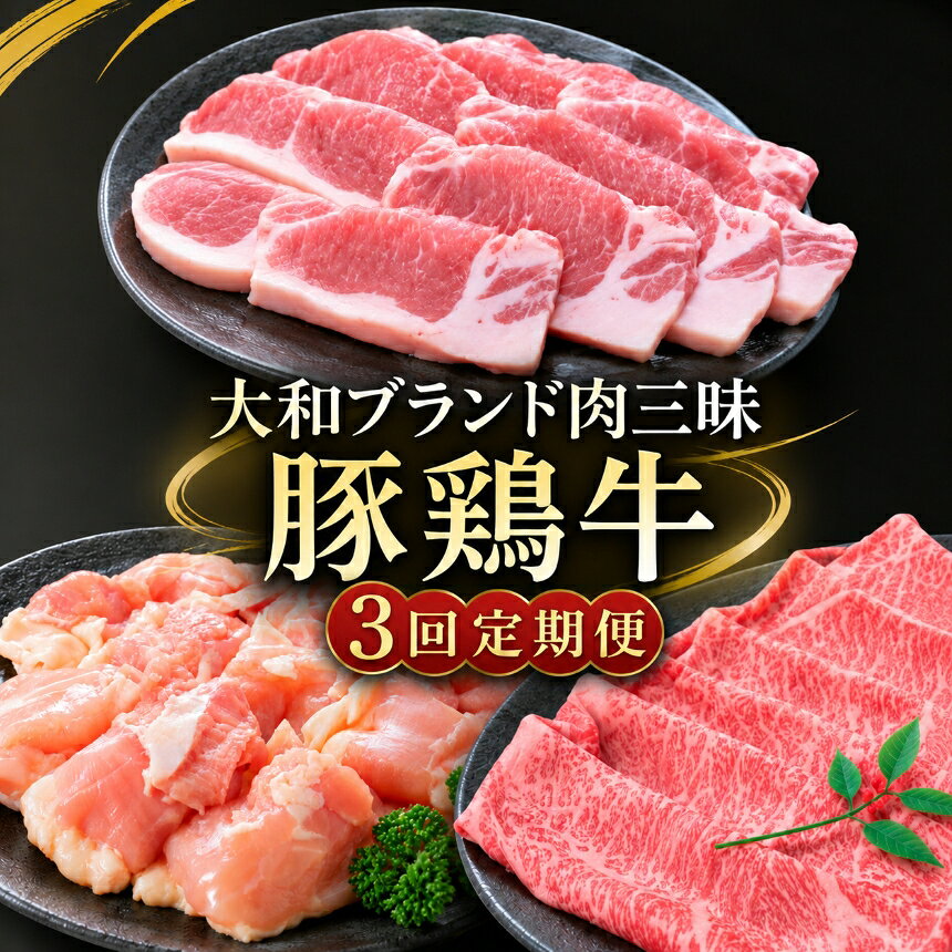 [定期便3回] 奈良 大和ブランド 肉 定期便