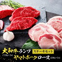 【ふるさと納税】大和牛・ヤマトポークのステーキセット 1キロ以上 牛肉 ブランド豚肉 特上和牛 ステーキ 肉 国産牛肉 焼肉 焼き肉 ふるさと 肉 人気牛肉 豚肉 ステーキ肉 ランプ ロース 牛肉 和牛 牛肉 豚肉 ブランド豚肉 豚肉 H-37