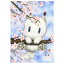 【ふるさと納税】F-64 インチ版画「桜の木にラブちゃん乗っかかる」 奈良市 有限会社SOCKS