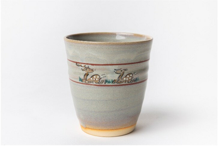 【ふるさと納税】鴻月 なら絵 フリーカップ ( 赤膚焼 ) KONCO1 コップ 湯呑 タンブラー 乾杯 陶芸 陶器 (スケーター株式会社) ギフト プレゼント...