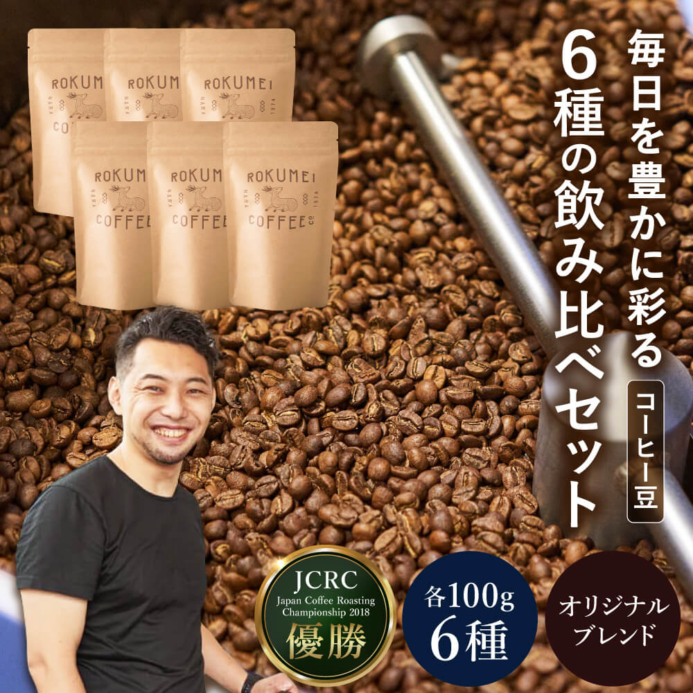 シングルオリジンコーヒー100g×6種セット 【豆】　奈良市 株式会社 路珈珈 なら