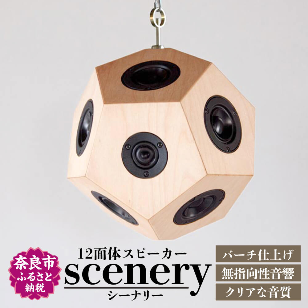 【ふるさと納税】 12面体スピーカー"scenery" バーチ仕上げ 正12面体 無指向性 スピーカー 広帯域 音質 音響 オーディオ オリジナルスピーカー listude おしゃれ インテリア 高音質 AV機器 ポータブルオーディオ 音圧 楽天 通販 返礼品 寄付 ギフト お中元 故郷納税 奈良