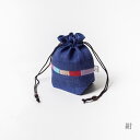 【ふるさと納税】巾着袋 鴻月 バルーンシルエット型ポーチ 紺 KOOKB1 麻 ポーチ 巾着 ファッション おしゃれ 和装 浴衣 着物 丸い かわいい ギフト ...