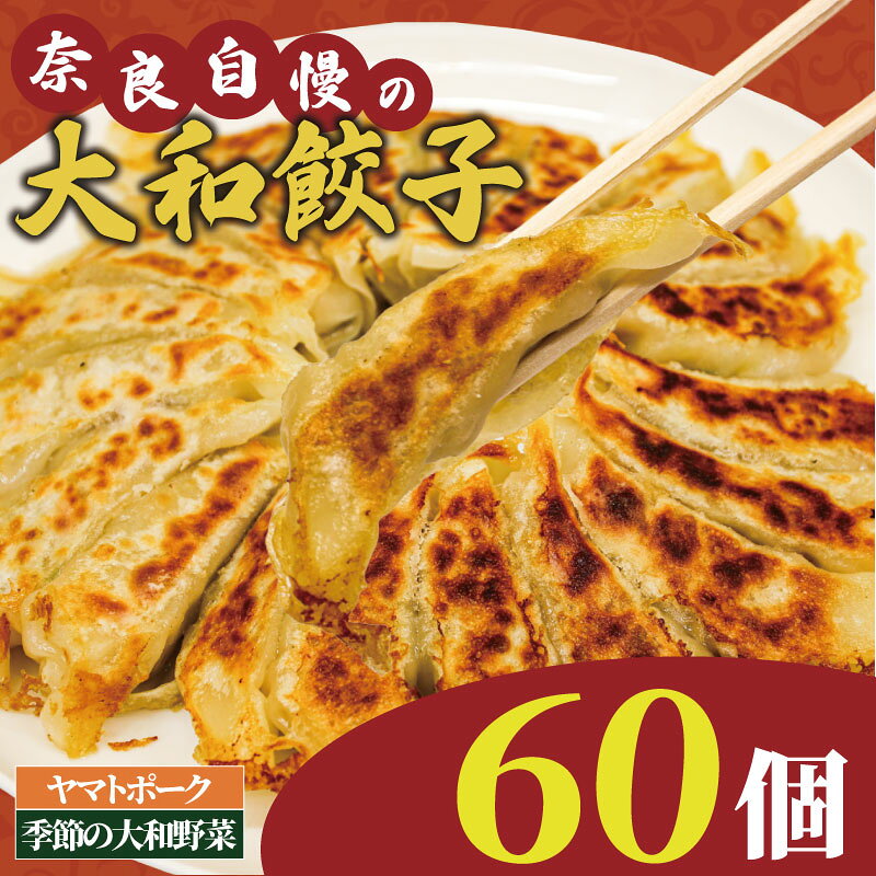 餃子 大和ぎょうざ 1パック 15個入×4計60個 冷凍 小分け おつまみ ヤマトポーク 大和野菜 ギョーザ 焼き餃子 豚肉 お肉 惣菜 宅飲み お弁当 手作り 本格 中華 おかず 簡単調理 人気 ご当地グルメ 名物 地元食材 ブランド豚 奈良市 奈良県