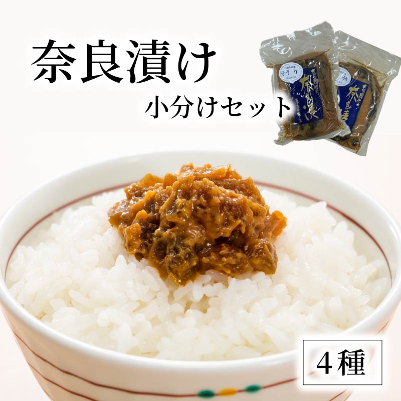 【ふるさと納税】 奈良漬け 小分け4個セット 奈良漬 詰合せ セット 漬物 漬け物 うり きゅうり 胡瓜 すいか きざみ おかず ご飯のお供 奈良屋本店 奈良県 奈良市