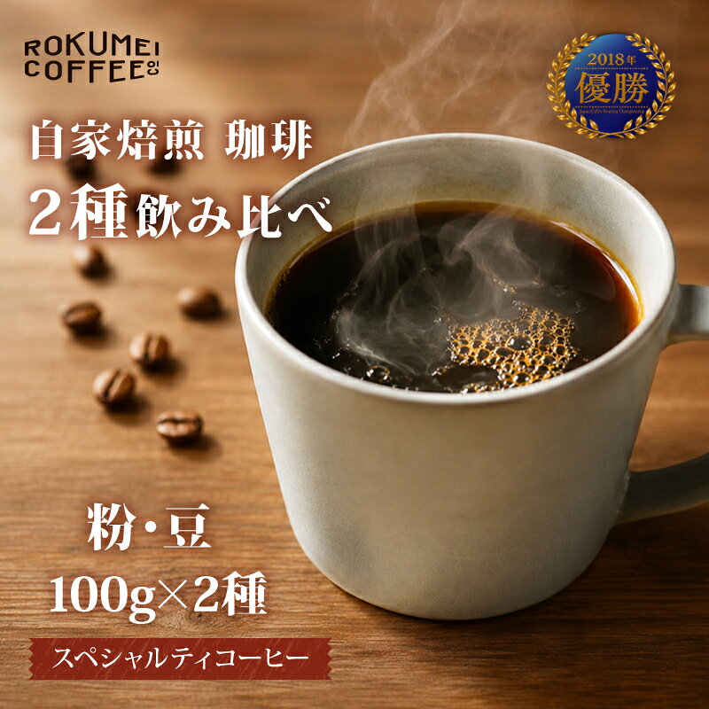 【ふるさと納税】 コーヒー 豆 粉 100g×2種 計200g コーヒー豆 コーヒー粉 飲み比べ 珈琲 焙煎コーヒー スペシャルティコーヒー ブレンド ブレンドコーヒー 大容量 人気 おすすめ 飲料 ギフト プレゼント ロクメイブレンド サルサワブレンド ロクメイコーヒー 奈良県 奈良市