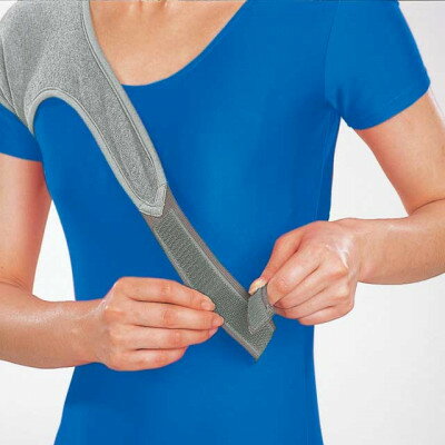 【ふるさと納税】日本製 備長炭EM-X 肩保温サポーター 片方用 (ボアテープ式) グレー (4965-2440)【1326097】