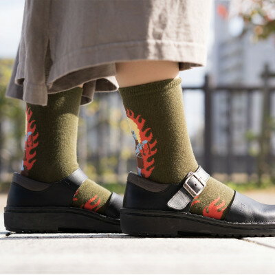 仏下-ぶつした-お不動ソックスLサイズ・オリーブ[配送不可地域:離島]