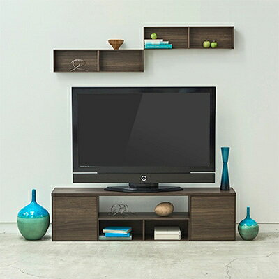 【ふるさと納税】薄型ユニットシェルフ「V-TISS LIGHT」TVボード ブラックウォールナット【複数個口で配送】【配送不可地域:離島】【4014303】