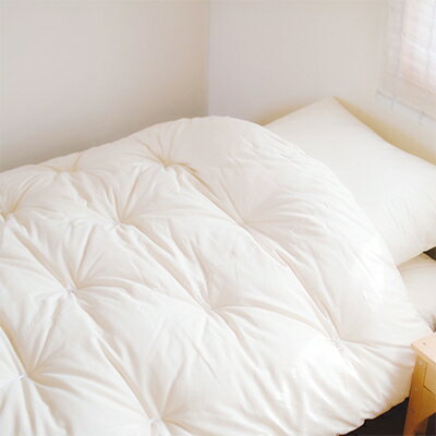 ふっくらあたたかい掛け布団(木綿わた90%ポリエステル10%)シングル シンプルなオフ白無地【1101940】