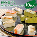 【ふるさと納税】柿の葉ずし(鯖・鮭・金目鯛・穴子・海老)10個入 ※北海道・青森県・秋田県・岩手県・長崎県(離島)・鹿児島県(一部を除く)・沖縄県への配送不可