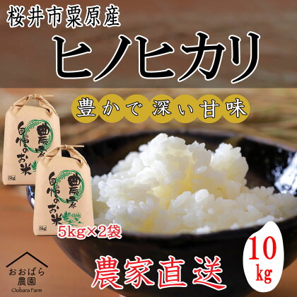 先行予約販売＜令和6年度産＞桜井市粟原産ヒノヒカリ 10kg／新鮮 玄米 白米 奈良県産 桜井市産 奈良のお米 ヒノヒカリ おおばら農園