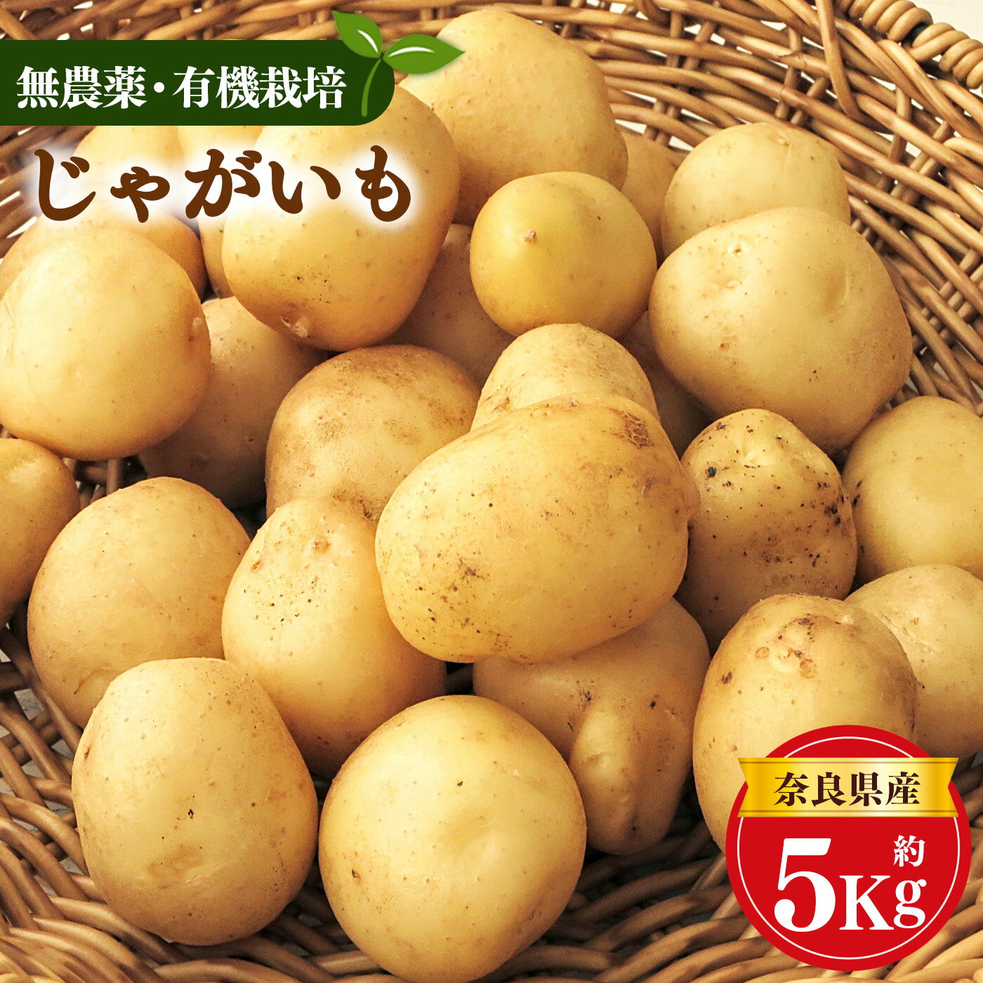 生命の農法 ( 無化学農薬 ・ 無化学肥料栽培 ) じゃがいも ( 5kg ) 野菜 根菜 奈良県 五條市