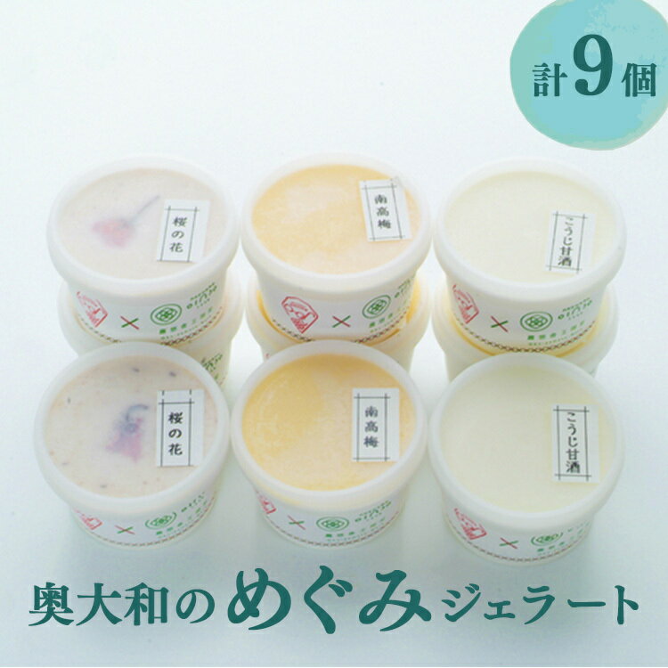 7位! 口コミ数「0件」評価「0」奥大和のめぐみ ジェラート （ 3種 ） 計9個 | 果実 かじつ カジツ 梅 うめ ウメ ジェラート 奈良県 五條市 南高梅 こうじ甘酒 ･･･ 