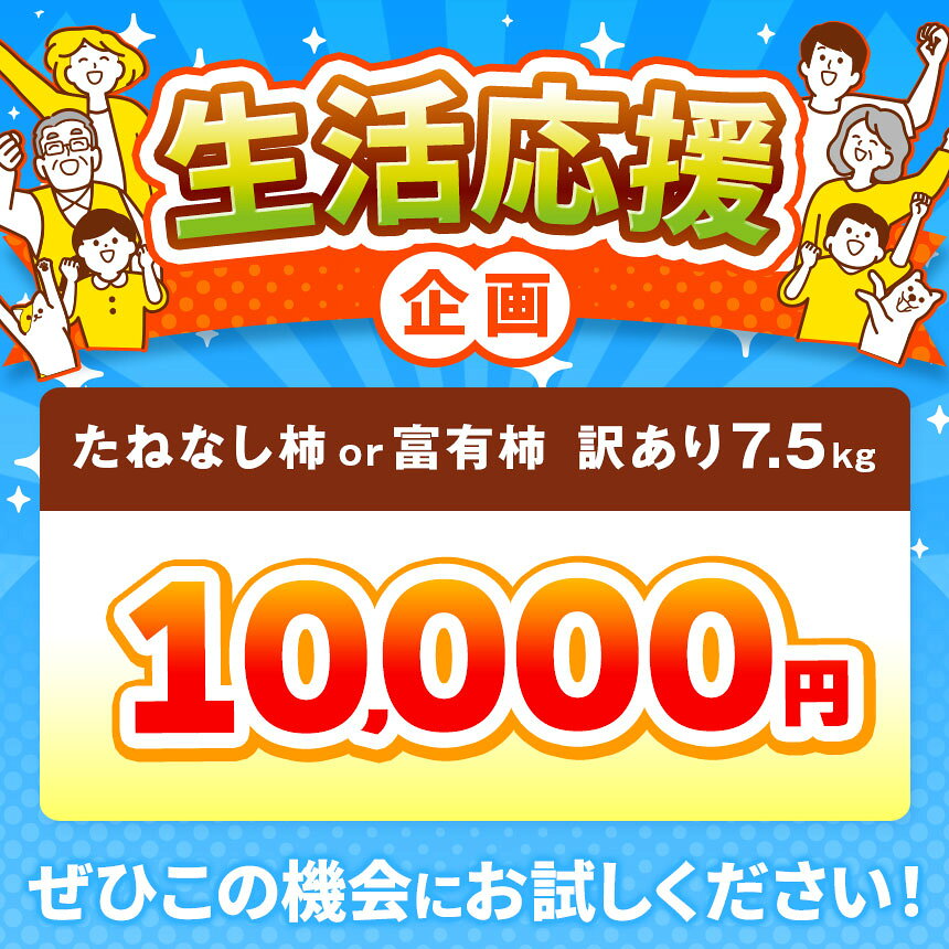 【ふるさと納税】 柿 選べる 柿 2種！ 【家庭用】 たねなし柿 or 富有柿 約7.5kg | フルーツ くだもの 果物 柿 かき カキ 訳 あり わけあり 家庭用 自宅用 どっさり たっぷり 奈良県 五條市