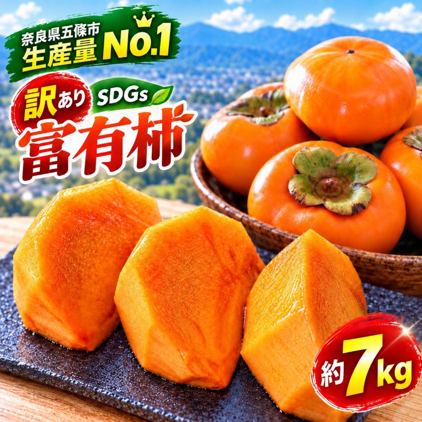 訳あり SDGs 富有柿 約 7kg | フルーツ くだもの 果物 SDGs 柿 かき カキ 訳あり 富有柿 奈良県 五條市