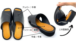 【ふるさと納税】WRAP SANDALS ブラック×ブラック×ブラック 25cm ／ マルサンフットウェアー サンダル レザー 軽量 奈良県 御所市