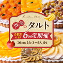 【ふるさと納税】【定期便】奇数月に届く!季節のタルト定期便6回 食べ比べ 16cm 3〜5人分 タルト ケーキ フルーツ 果物 果実 旬 スイーツ デザート 焼...