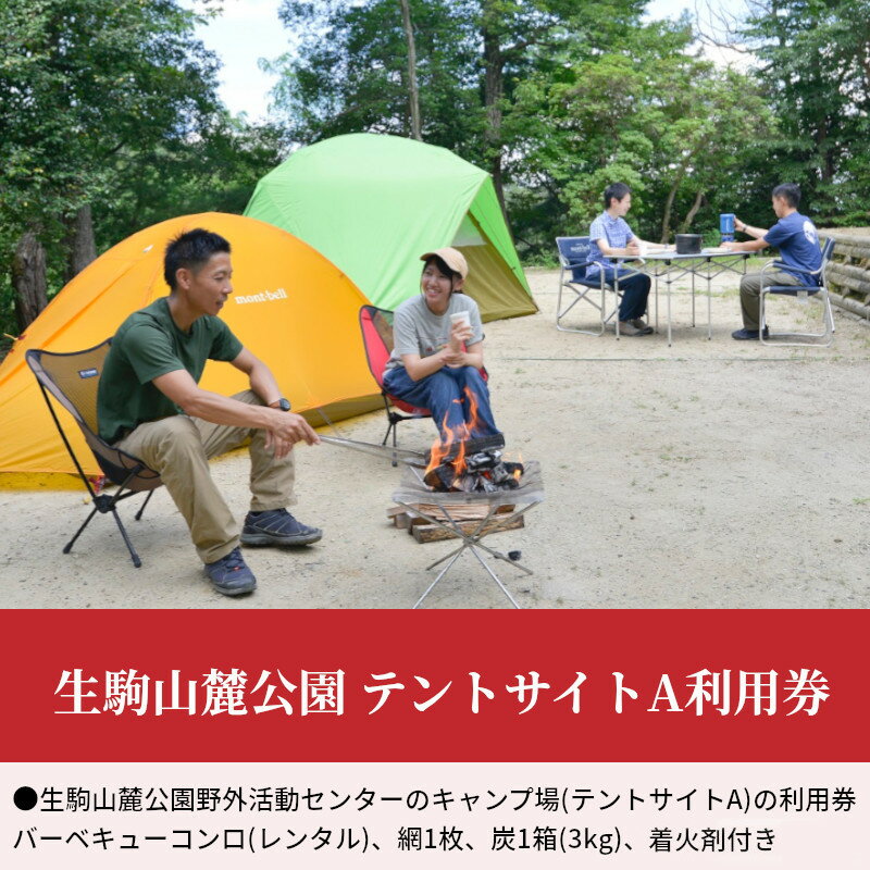 【ふるさと納税】テントサイトA 利用券 チケット 生駒山麓公園 キャンプ アウトドア レジャー レジャースポット 体験 バーベキュー BBQ 焼肉 自然 テント ファミリー 家族 思い出づくり グループ 送料無料