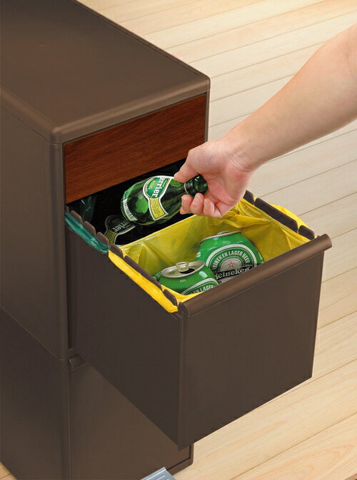 【ふるさと納税】分別スイングステーションワイド木目調パネル3段 BWP−12BSWS ホワイト ／ ライクイット ダストストッカー ゴミ箱 多分別 スイングパネル フットパネル 引っ越し祝い 奈良県 葛城市